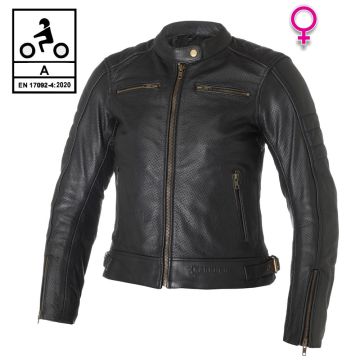 Giacca moto donna pelle Carburo SOLARIS CE LADY Nero