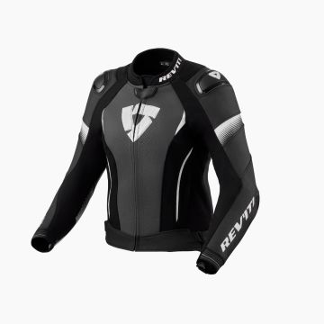 Rev'it Xena 4 Pro Damen Motorrad Lederjacke Schwarz Weiß