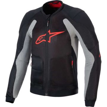 Sommer-Motorradjacke Alpinestars Troop-Air schwarz grau leuchtend rot