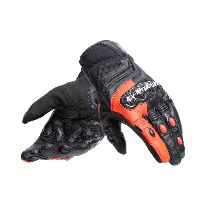 Dainese Carbon 4 Short Gloves Black Fluo Red